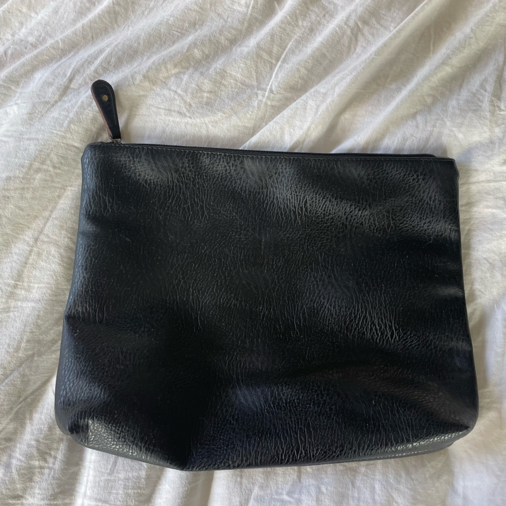 Free People zip top leather pouch